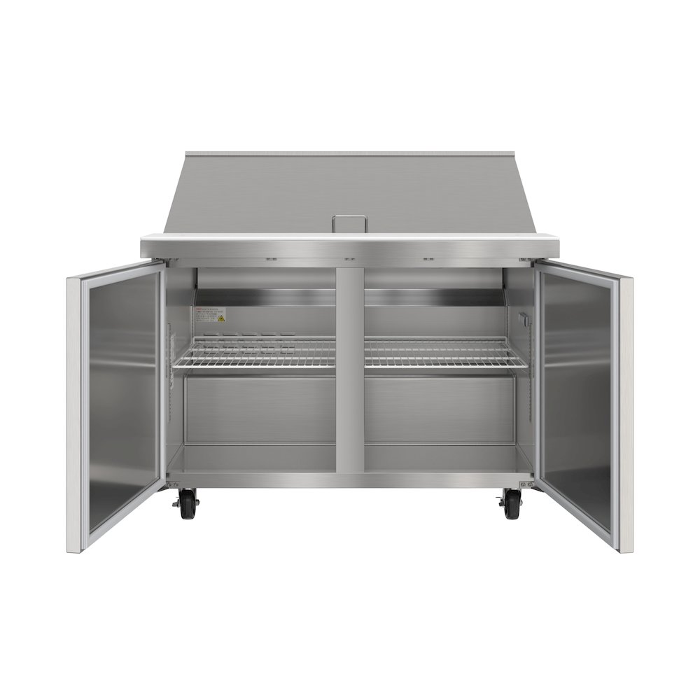 46" 2 Door Refrigerated Mega Salad and Sandwich Prep Table, 18 Pan Capacity. Picture 6