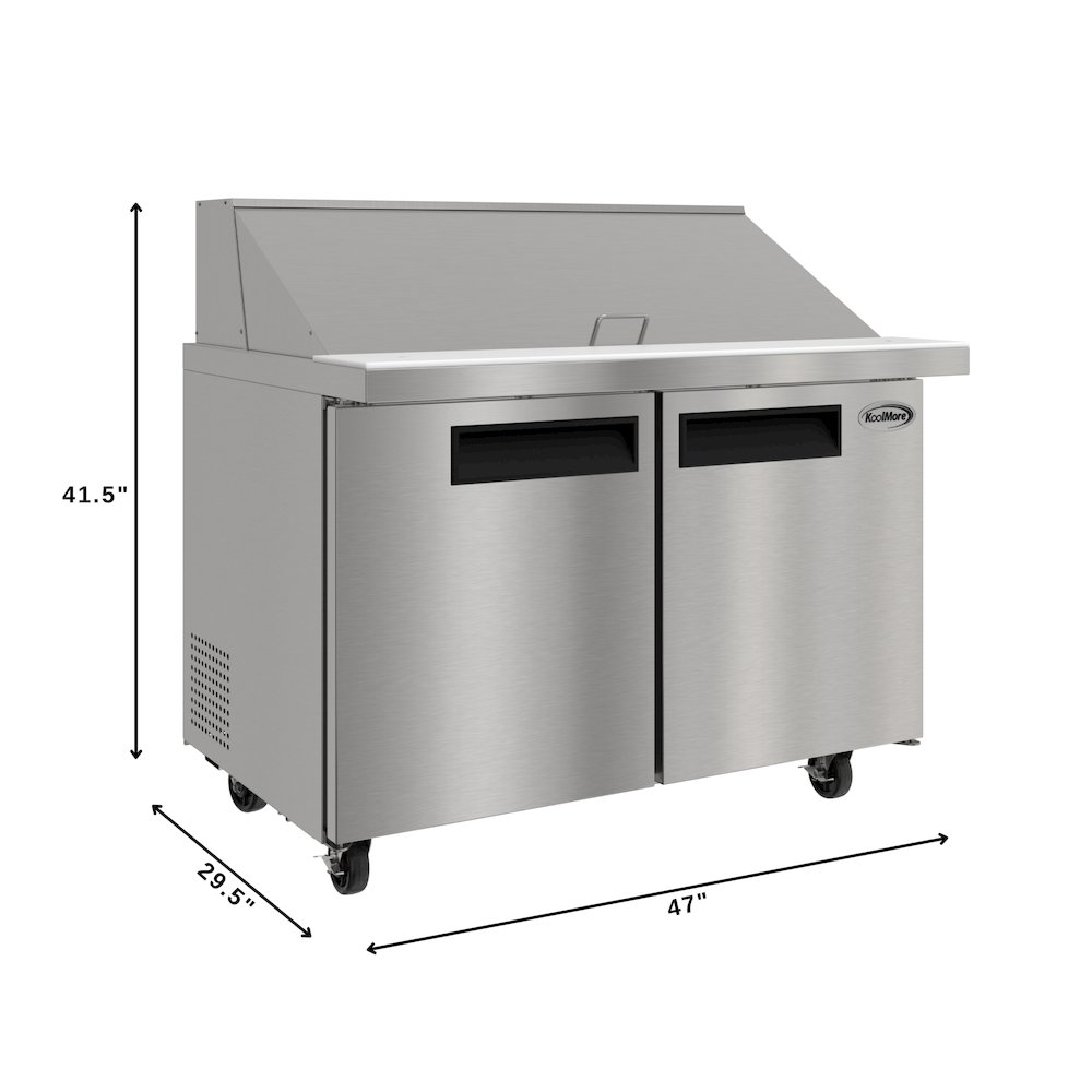 46" 2 Door Refrigerated Mega Salad and Sandwich Prep Table, 18 Pan Capacity. Picture 2