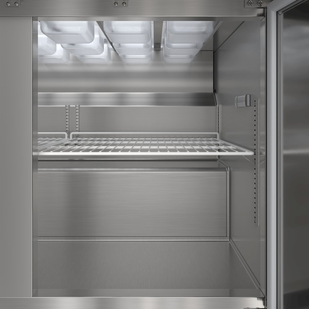 46" 2 Door Refrigerated Mega Salad and Sandwich Prep Table, 18 Pan Capacity. Picture 7