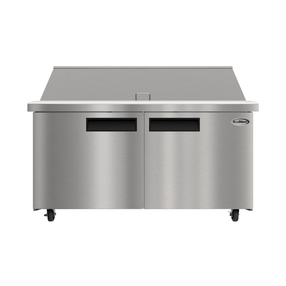 60" 2 Door Refrigerated Mega Salad and Sandwich Prep Table, 27 Pan Capacity. Picture 10