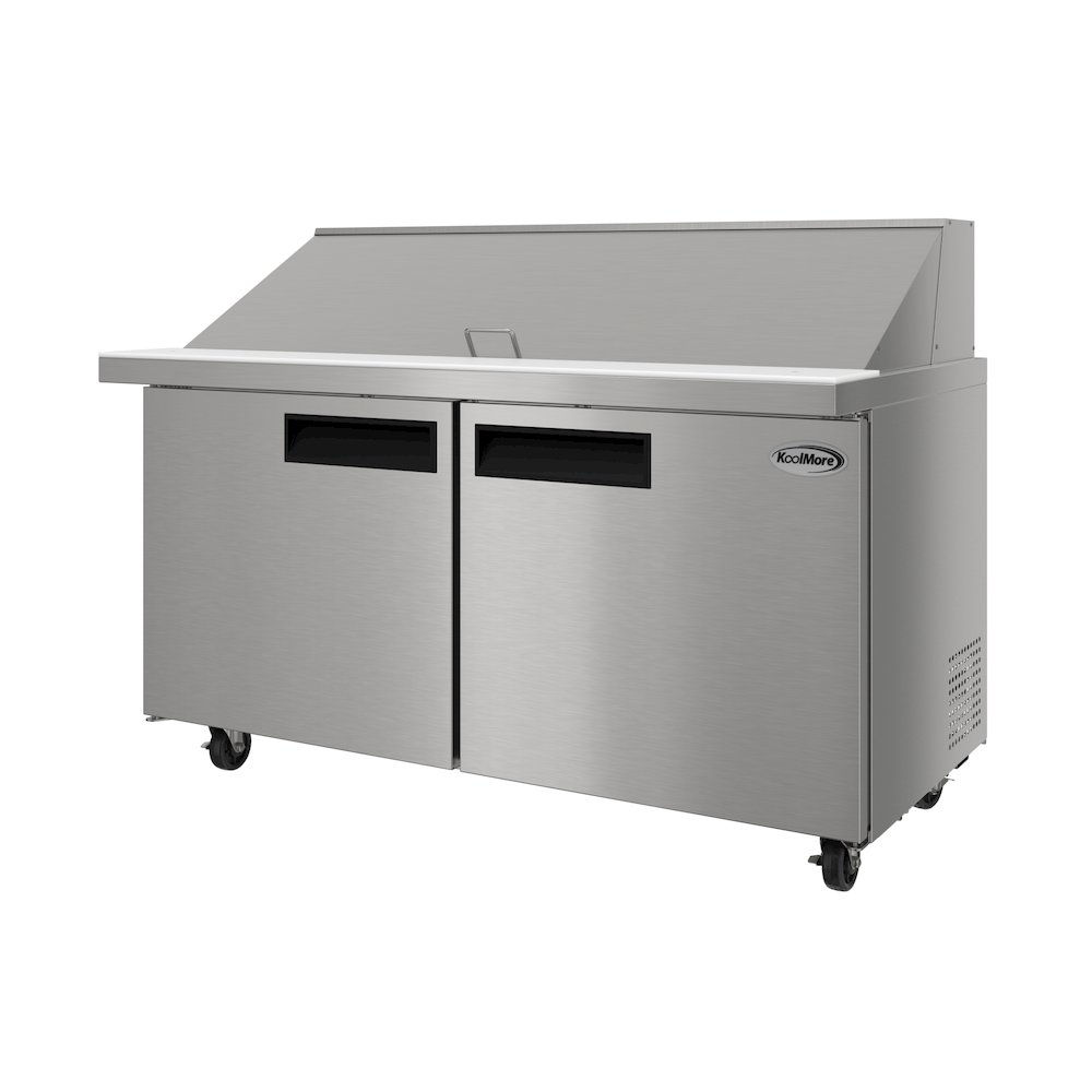 60" 2 Door Refrigerated Mega Salad and Sandwich Prep Table, 27 Pan Capacity. Picture 7