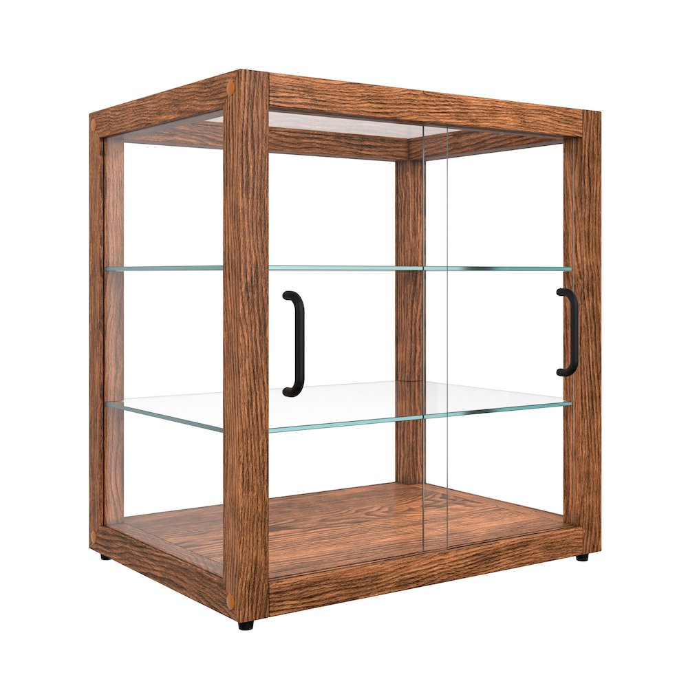 20 In. 3-Tier Artisan Dark Wooden Bakery Square Display case, 2.5 cu. ft.. Picture 8