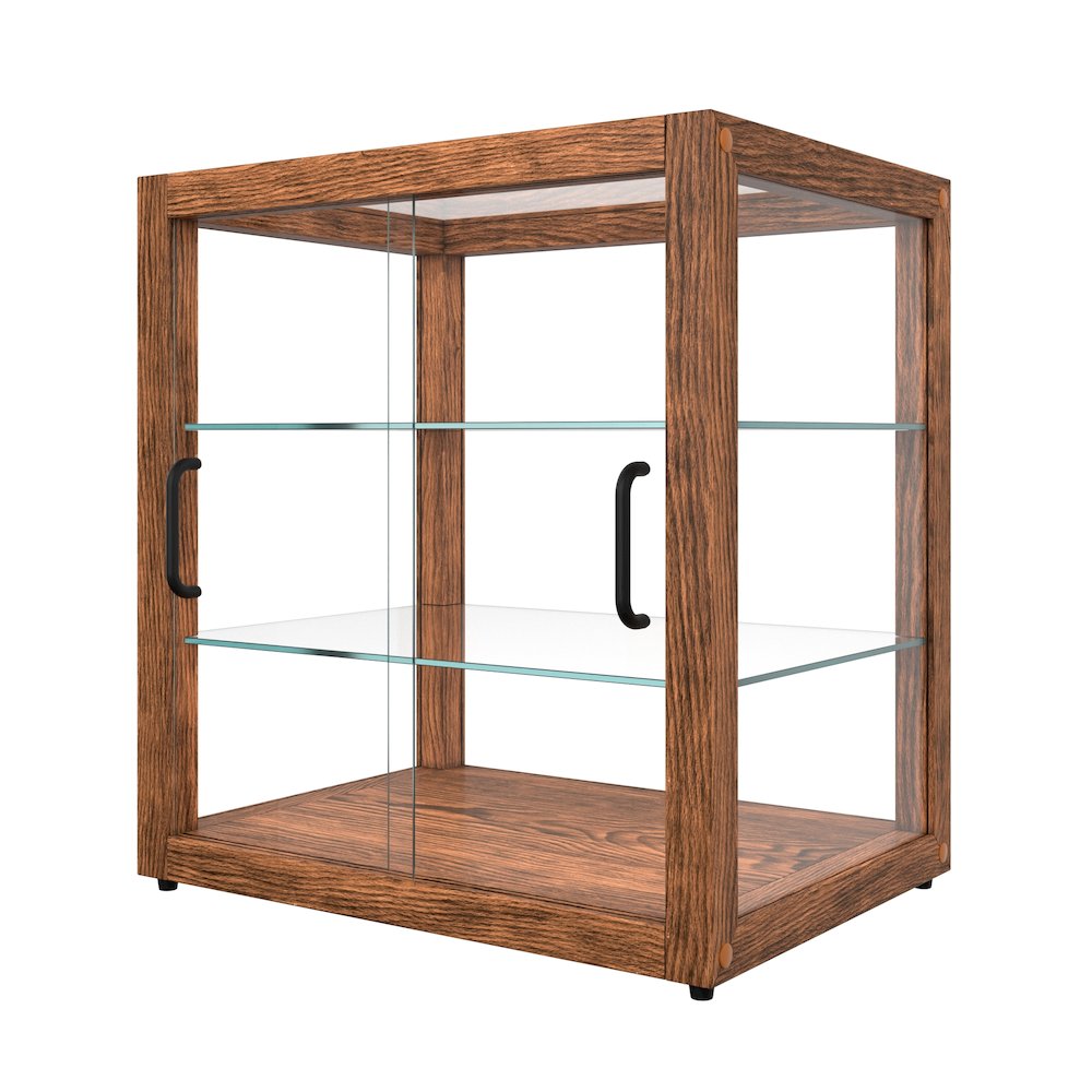 20 In. 3-Tier Artisan Dark Wooden Bakery Square Display case, 2.5 cu. ft.. Picture 9