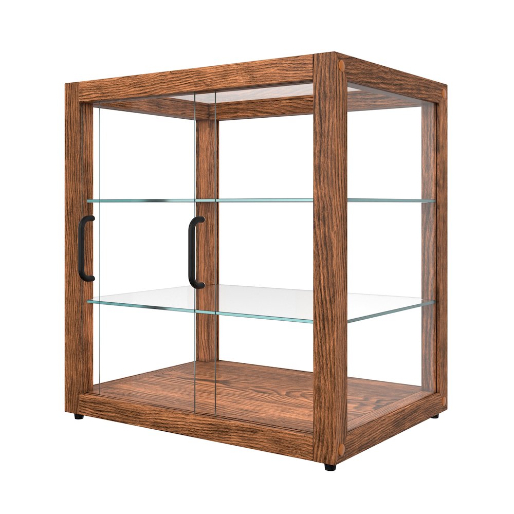 20 In. 3-Tier Artisan Dark Wooden Bakery Square Display case, 2.5 cu. ft.. Picture 10