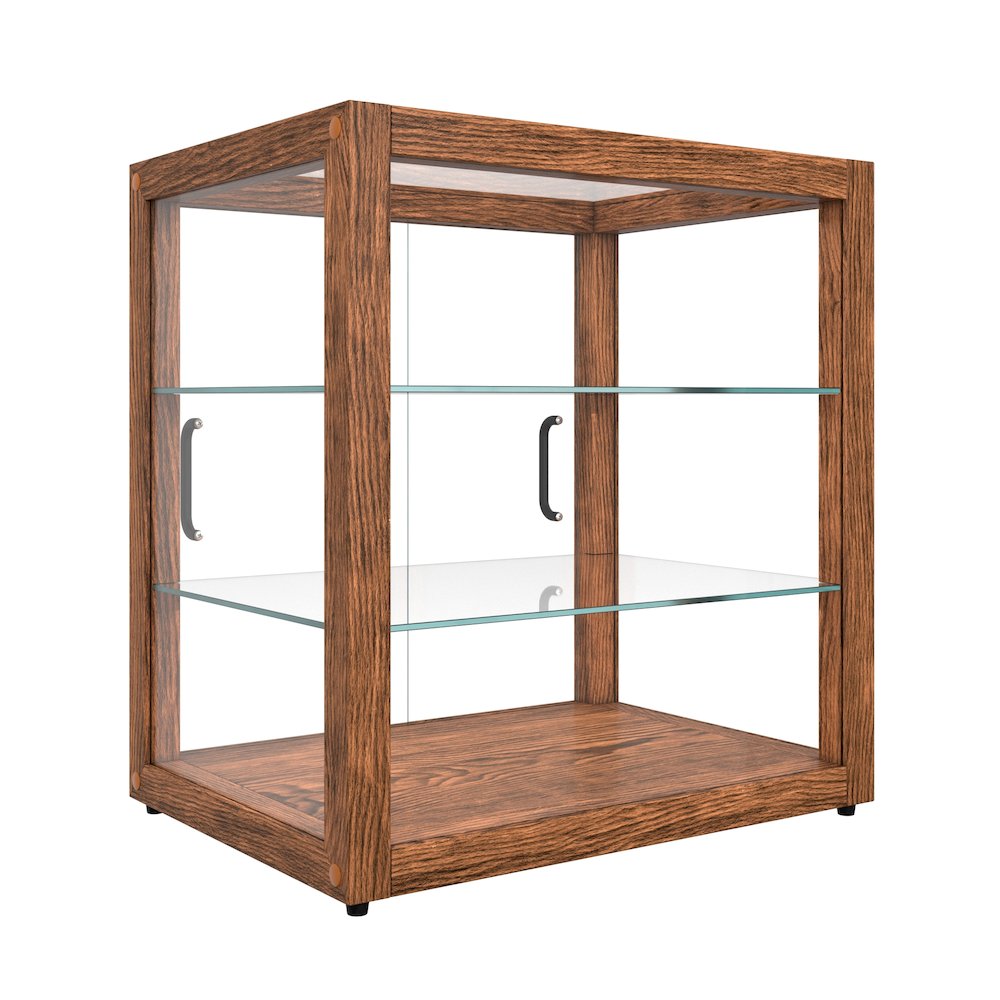20 In. 3-Tier Artisan Dark Wooden Bakery Square Display case, 2.5 cu. ft.. Picture 11