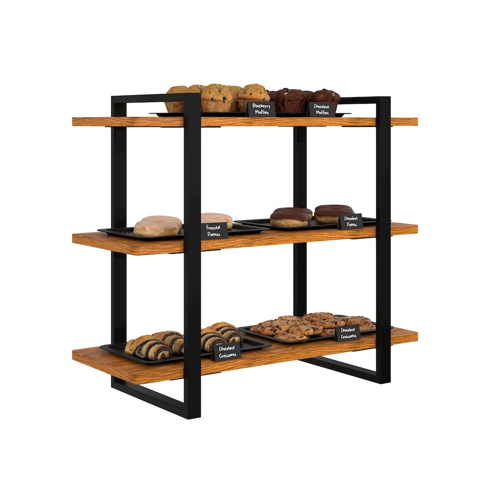 28 In. 3-Tier Supermarket Wooden Display Rack. Picture 5
