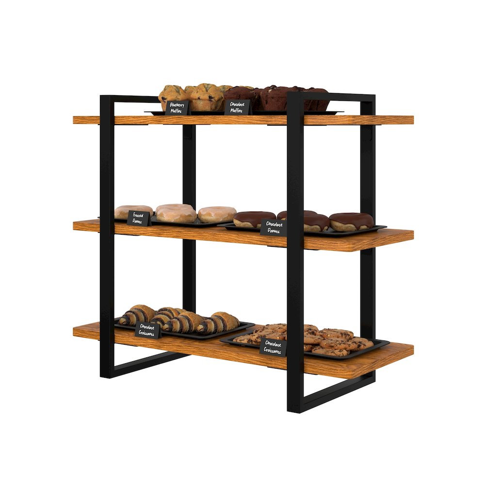 28 In. 3-Tier Supermarket Wooden Display Rack. Picture 6