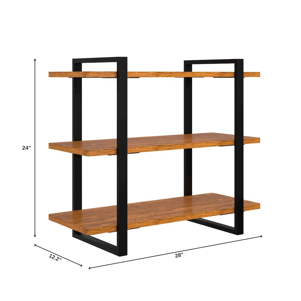 28 In. 3-Tier Supermarket Wooden Display Rack. Picture 1