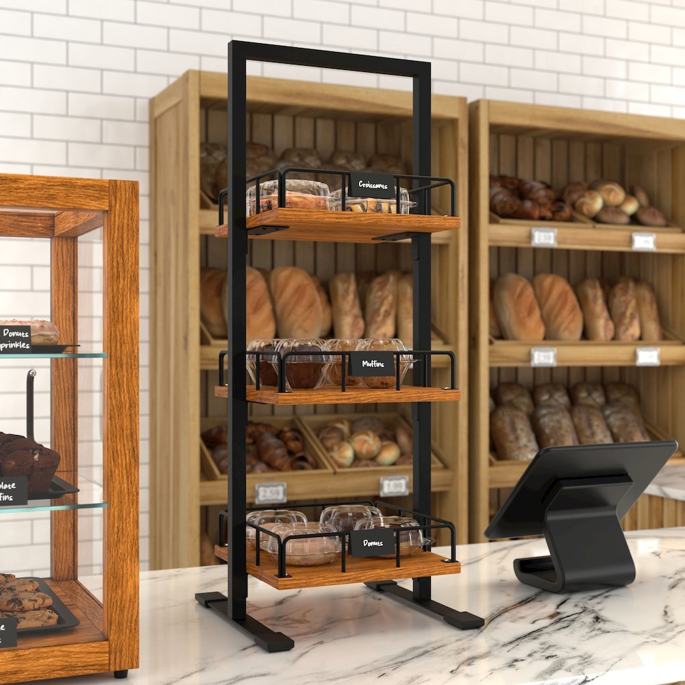 12 In. 3-Tier Wooden Bakery, Supermarket & Cafe Display Case. Picture 4