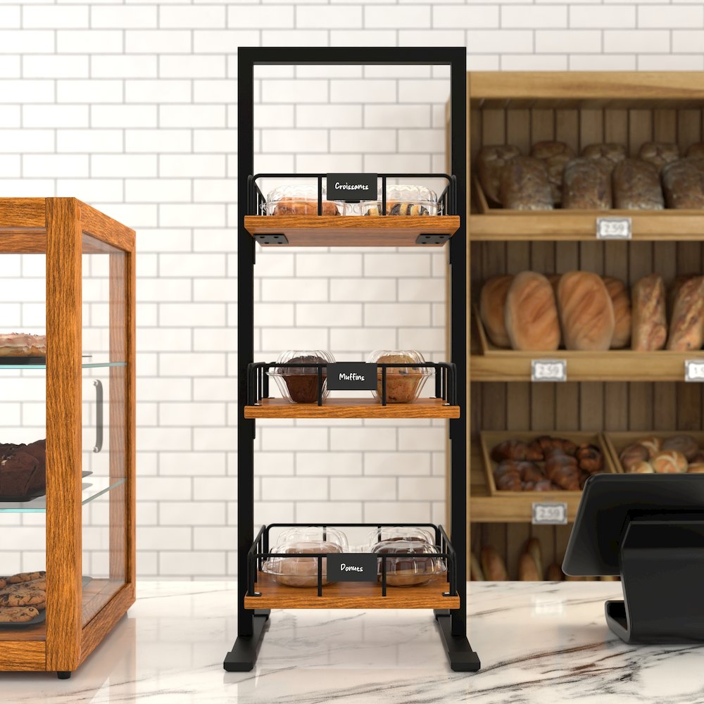 12 In. 3-Tier Wooden Bakery, Supermarket & Cafe Display Case. Picture 3