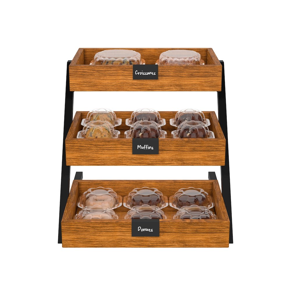 16.5 In. 3-Tier Wooden Staircase Display Case. Picture 2