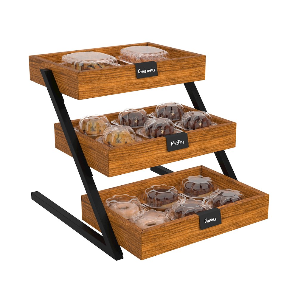 16.5 In. 3-Tier Wooden Staircase Display Case. Picture 5