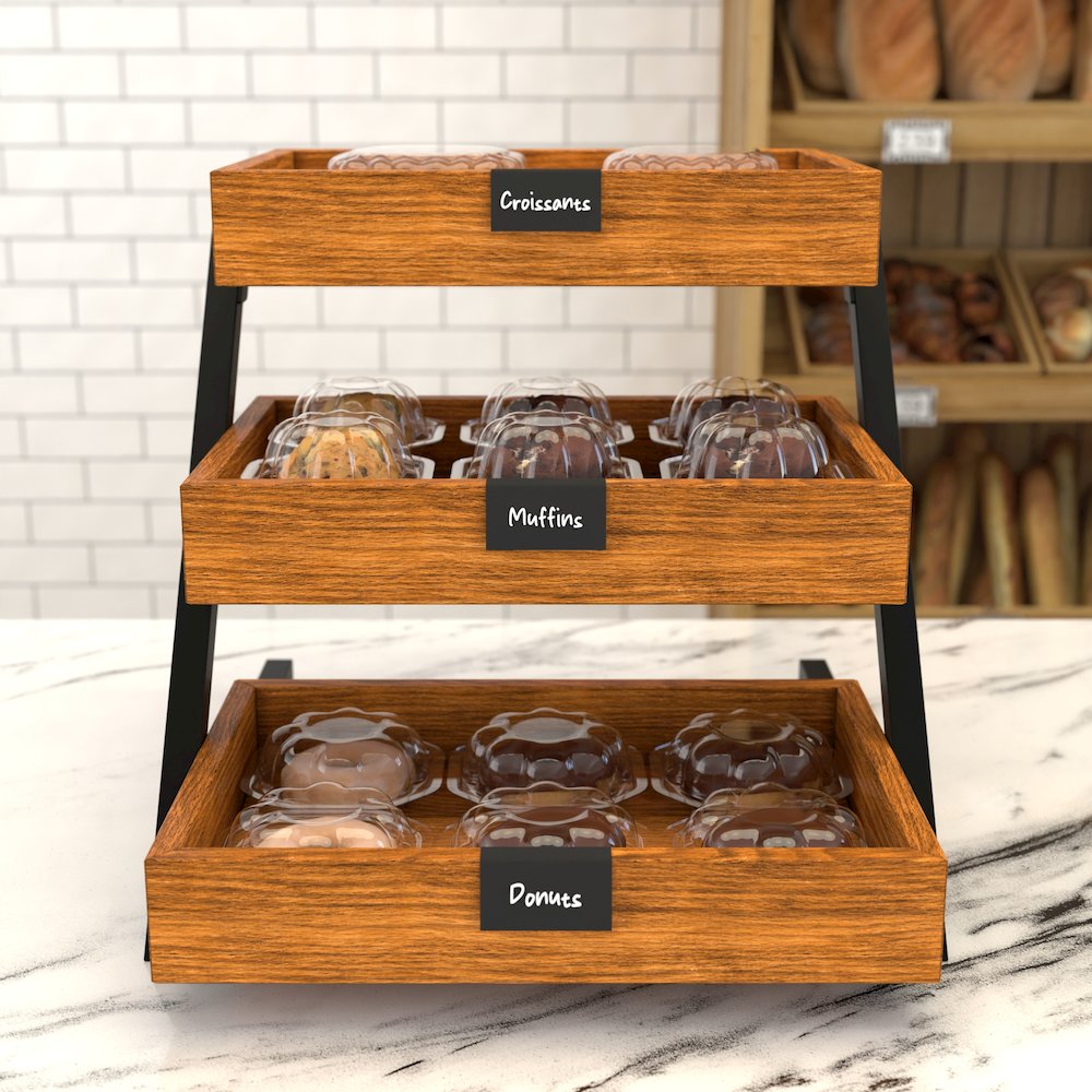 16.5 In. 3-Tier Wooden Staircase Display Case. Picture 3