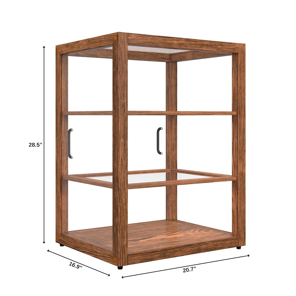 21 In. Artisan Upright Dark Wooden Bakery Display Case 3.5 Cu. ft.. Picture 1