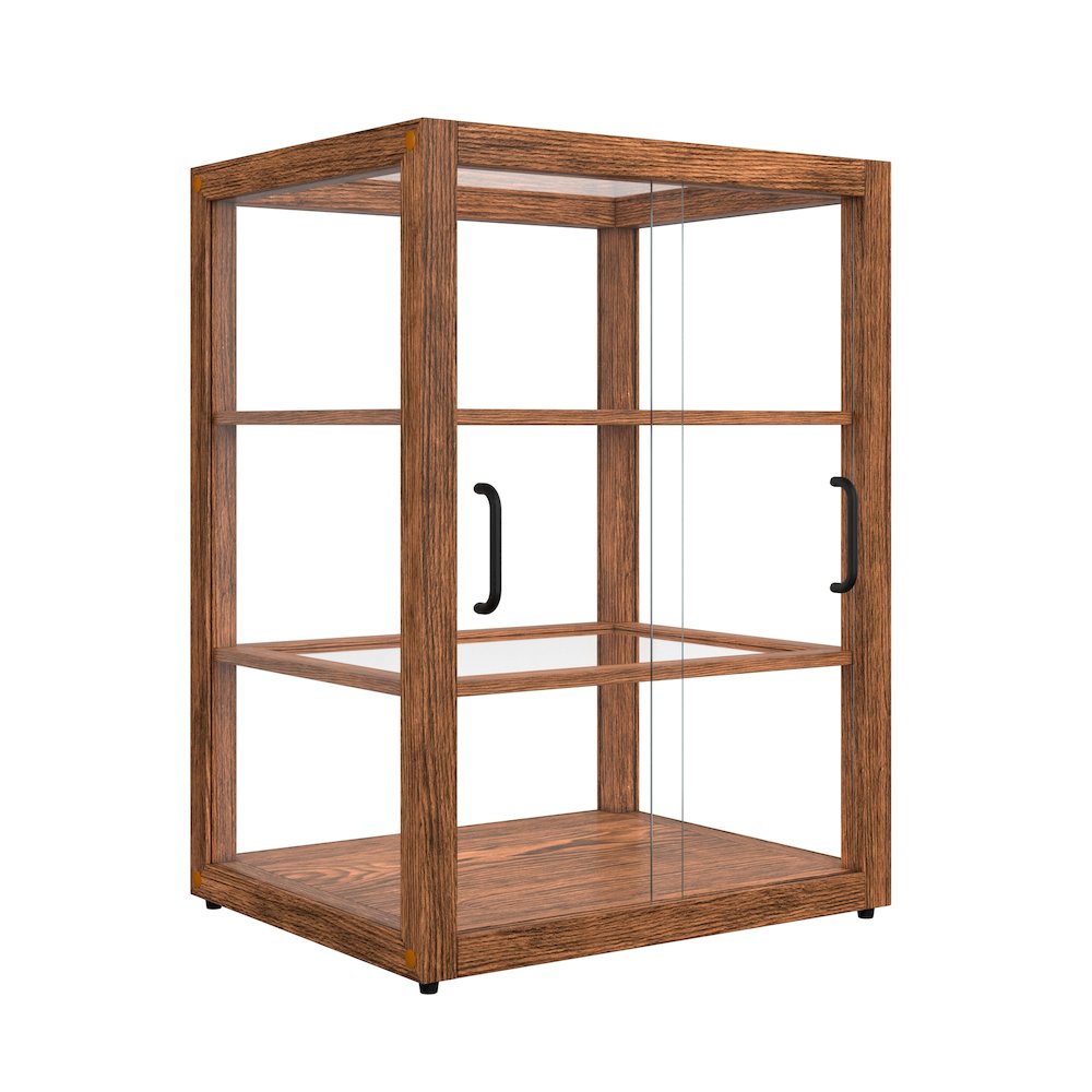 21 In. Artisan Upright Dark Wooden Bakery Display Case 3.5 Cu. ft.. Picture 8