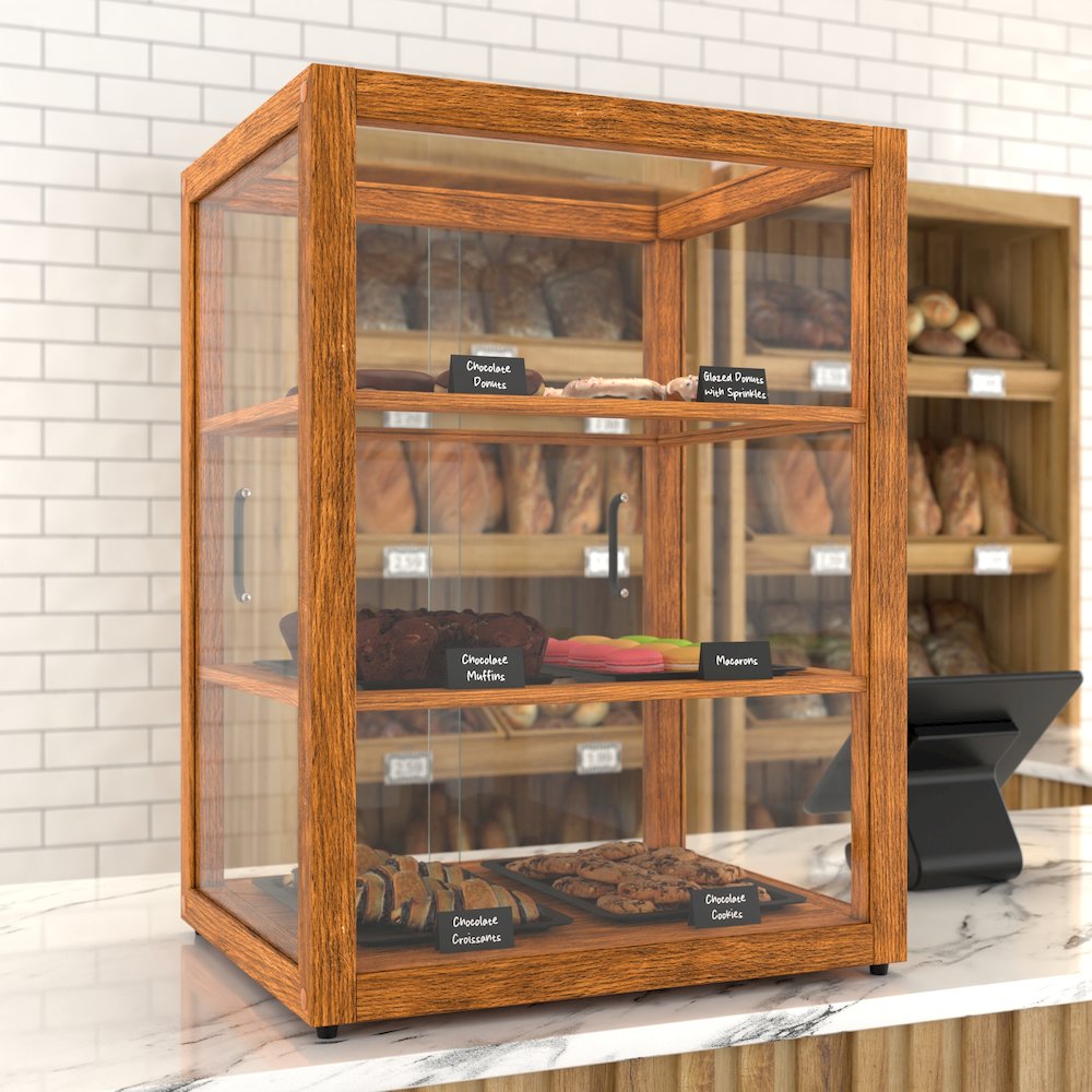 21 In. Artisan Upright Light Wooden Bakery Display Case 3.5 Cu. ft.. Picture 4