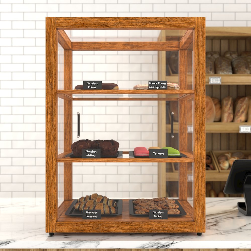 21 In. Artisan Upright Light Wooden Bakery Display Case 3.5 Cu. ft.. Picture 3