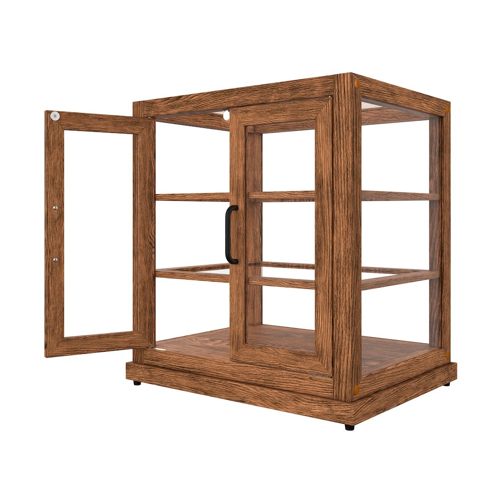 25 In. Artisan Wooden Bakery Display Upright Case 4 Cu ft, Dark color. Picture 11