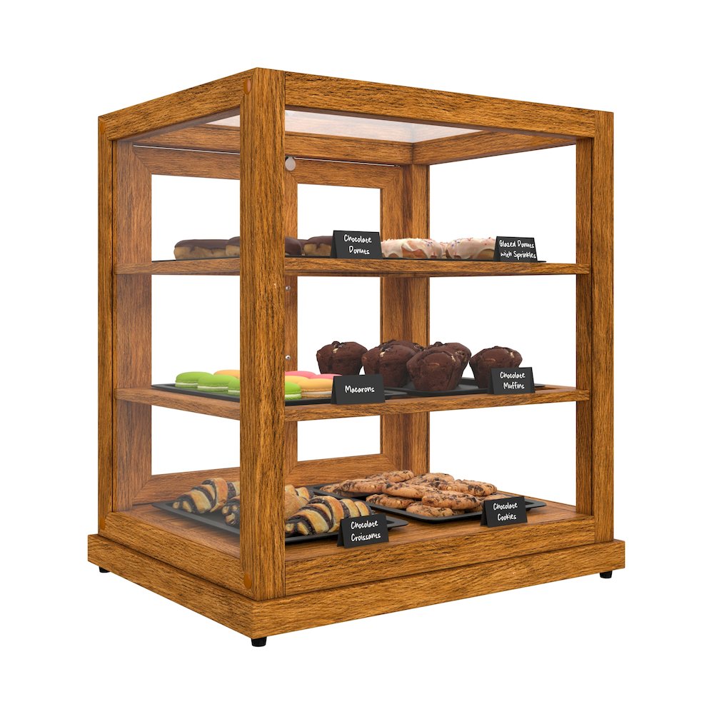 25 In. Artisan Wooden Bakery Display Upright Case 4 Cu ft, light color. Picture 5