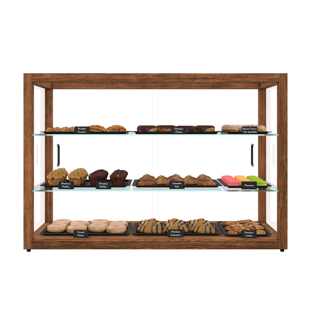 42 In. Artisan Horizontal Dark Wooden Bakery Display Case 8 Cu. ft.. Picture 2