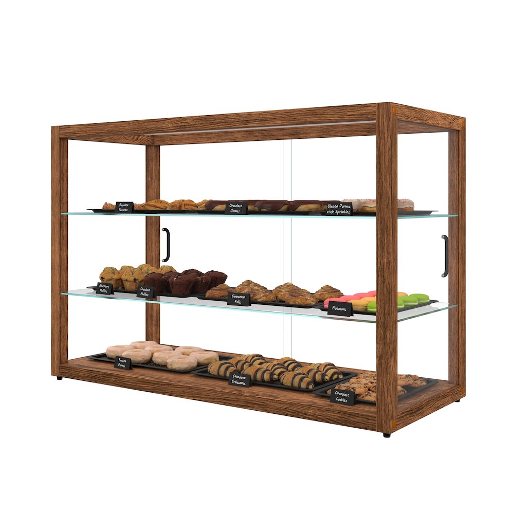 42 In. Artisan Horizontal Dark Wooden Bakery Display Case 8 Cu. ft.. Picture 6
