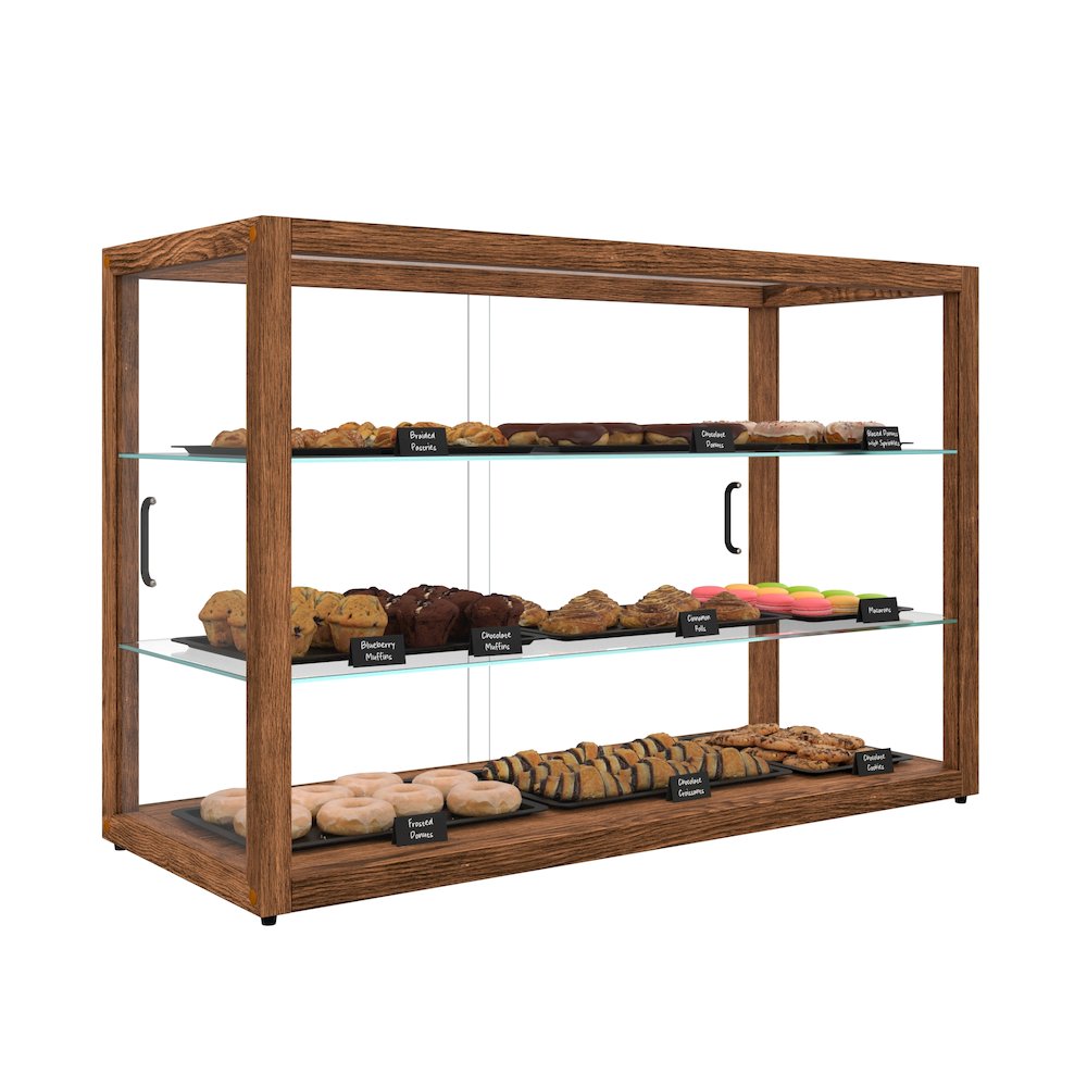 42 In. Artisan Horizontal Dark Wooden Bakery Display Case 8 Cu. ft.. Picture 5