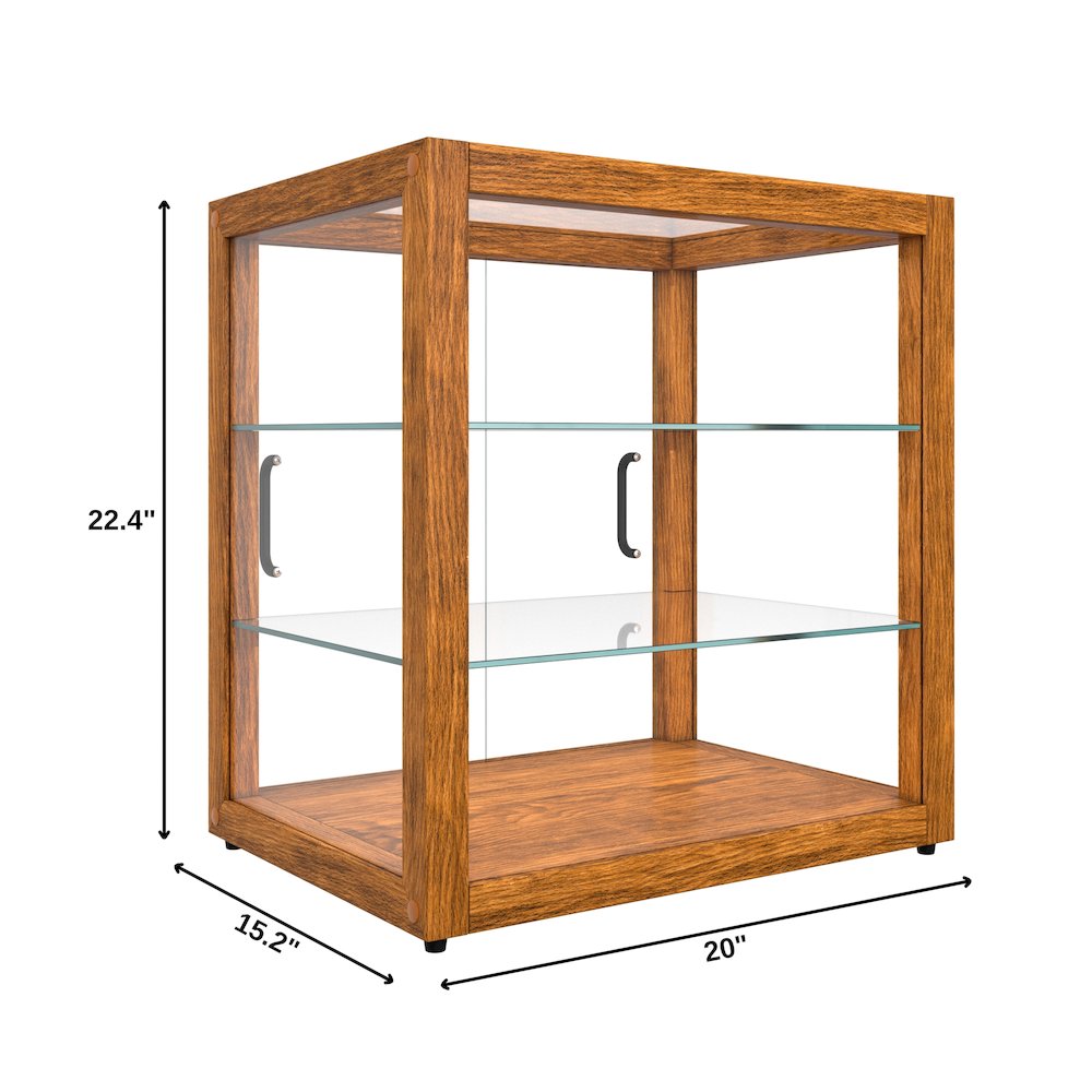 20 In. 3-Tier Artisan Light Wooden Bakery Square Display case, 2.5 cu. ft.. Picture 1