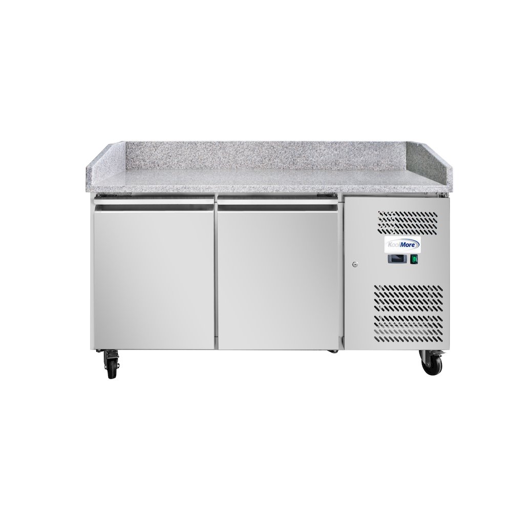 59 in. Commercial Refrigerated Granite Top Pizza Prep Station in Stainless Steel. Picture 2