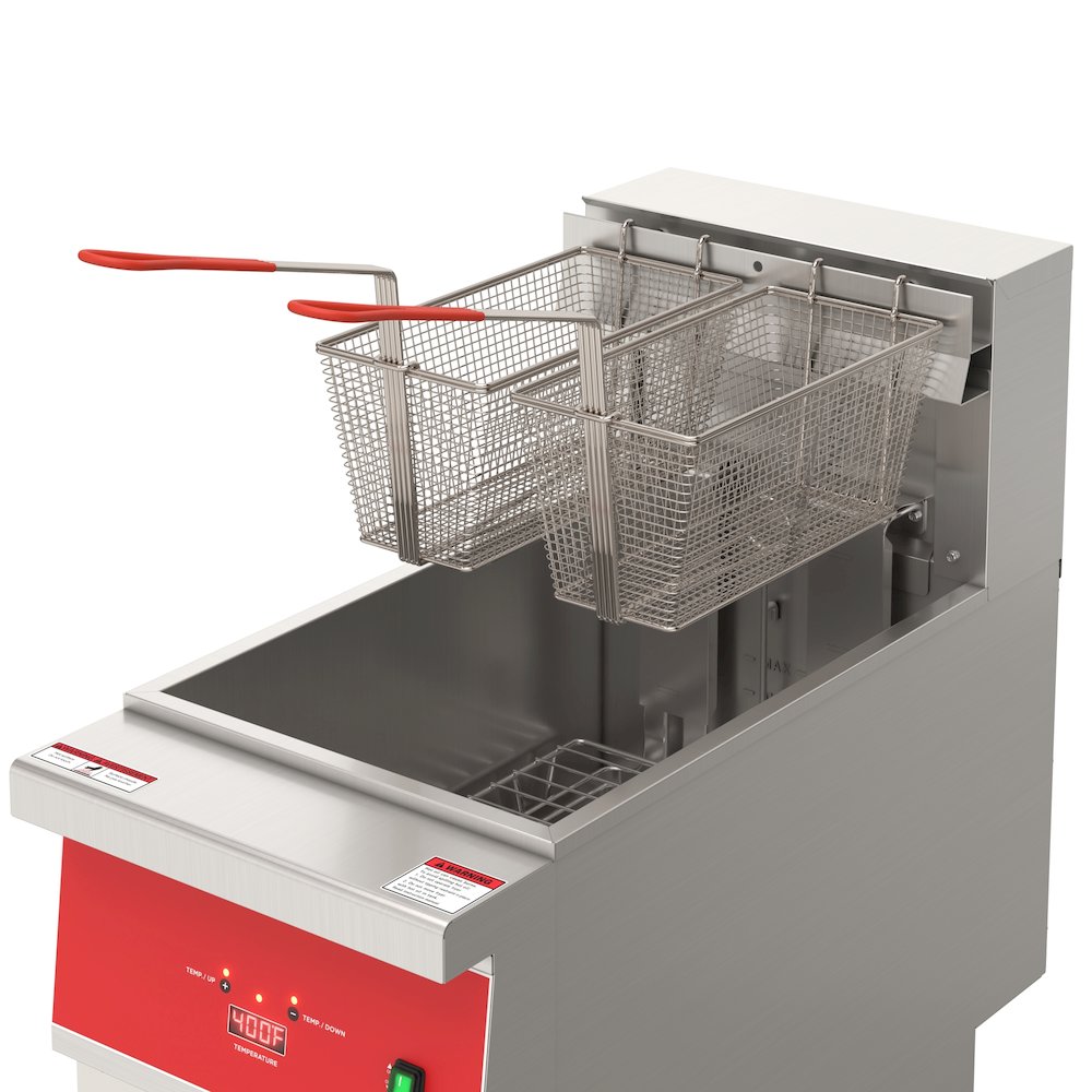 40 lb. Commercial Electric Floor Deep Fryer, 240V 3-Phase in Stainless-Steel. Picture 9