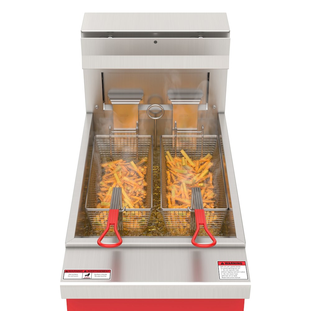 40 lb. Commercial Electric Floor Deep Fryer, 240V 3-Phase in Stainless-Steel. Picture 6