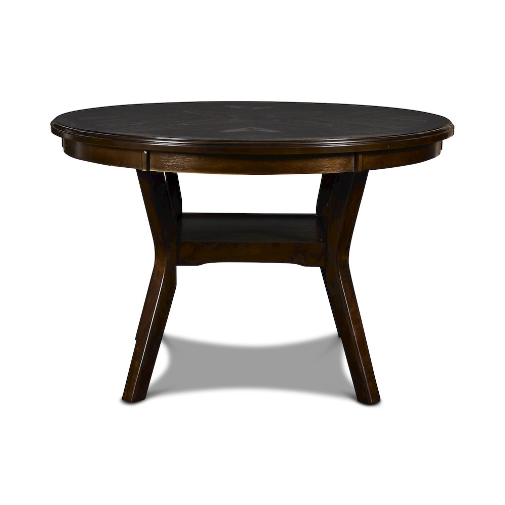 Gia 5-Piece 47" Wood Round Dining Set, Brown. Picture 3