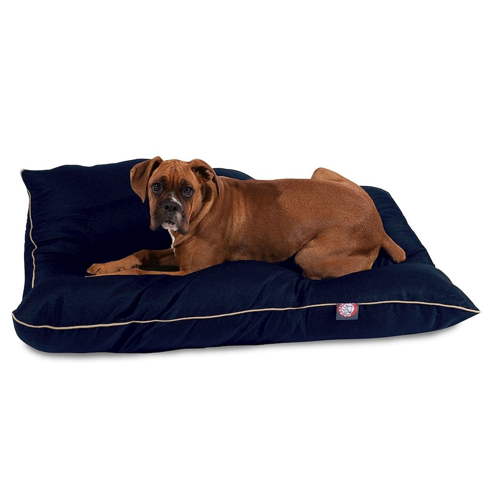 Majestic Pet Rectangle Large Dog Bed Washable 46 x 35 Solid Blue. Picture 1