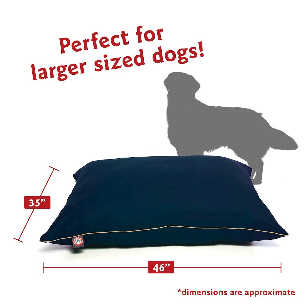 Majestic Pet Rectangle Large Dog Bed Washable 46 x 35 Solid Blue. Picture 2