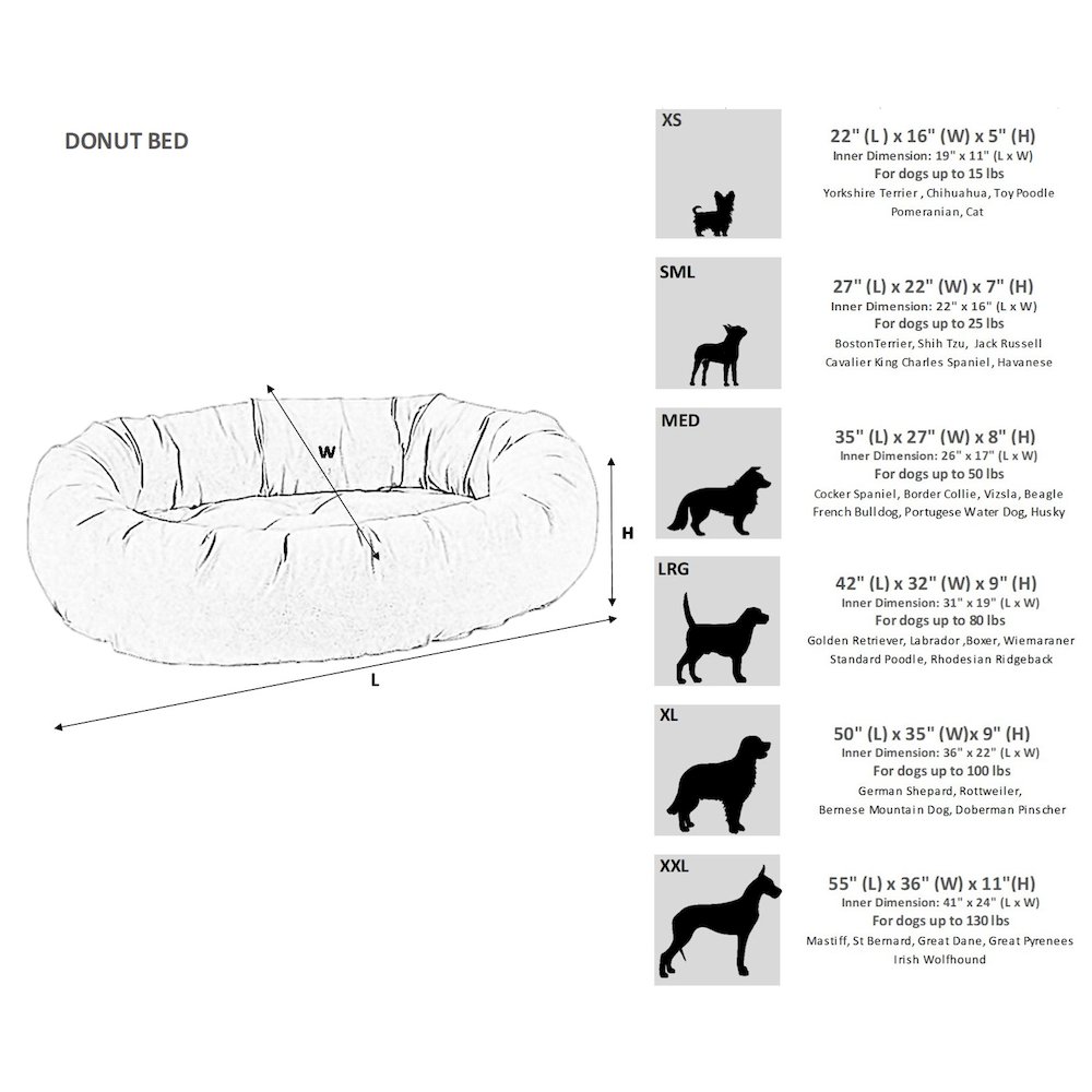 Donut Bed For Dogs in Tribeca Fabric Finish Size - XS. Picture 10