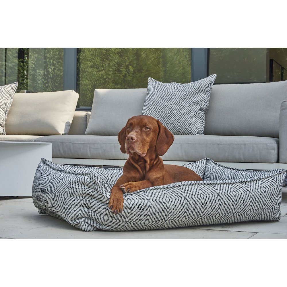 Urban Lounger Bed For Dogs in Ash Fabric Finish Size - SML. Picture 6