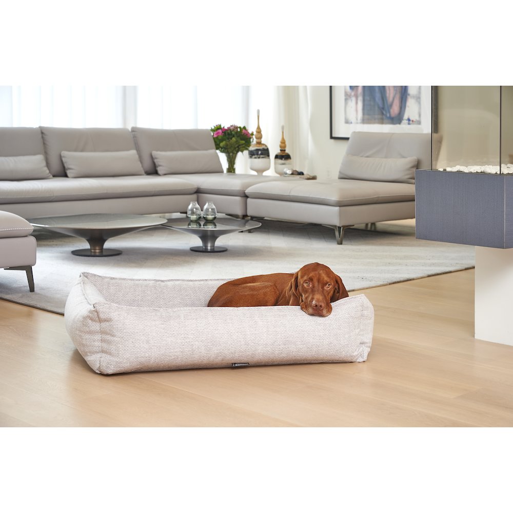 Urban Lounger Bed For Dogs in Ash Fabric Finish Size - SML. Picture 2