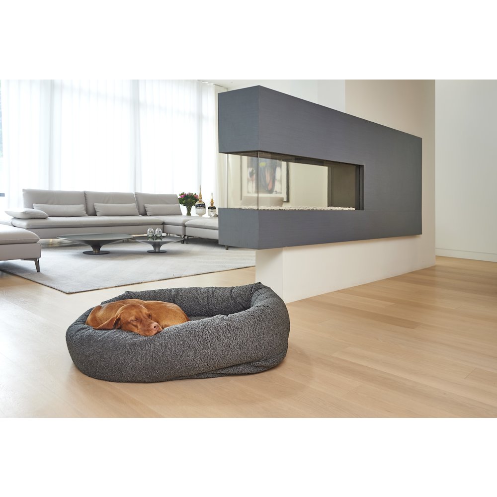 Donut Bed For Dogs in Chocolate Bones Fabric Finish Size - MED. Picture 7