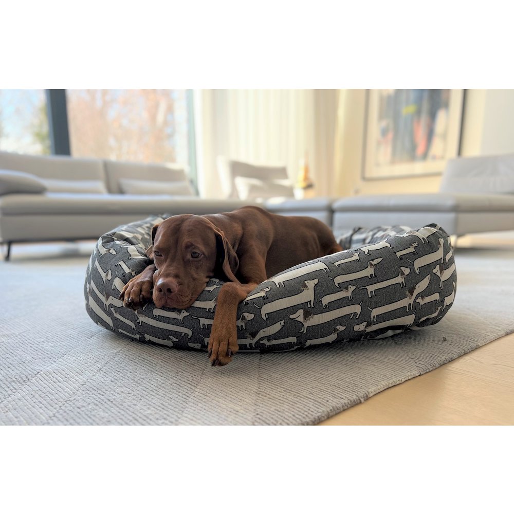 Donut Bed For Dogs in Granite  Fabric Finish Size - SML. Picture 5