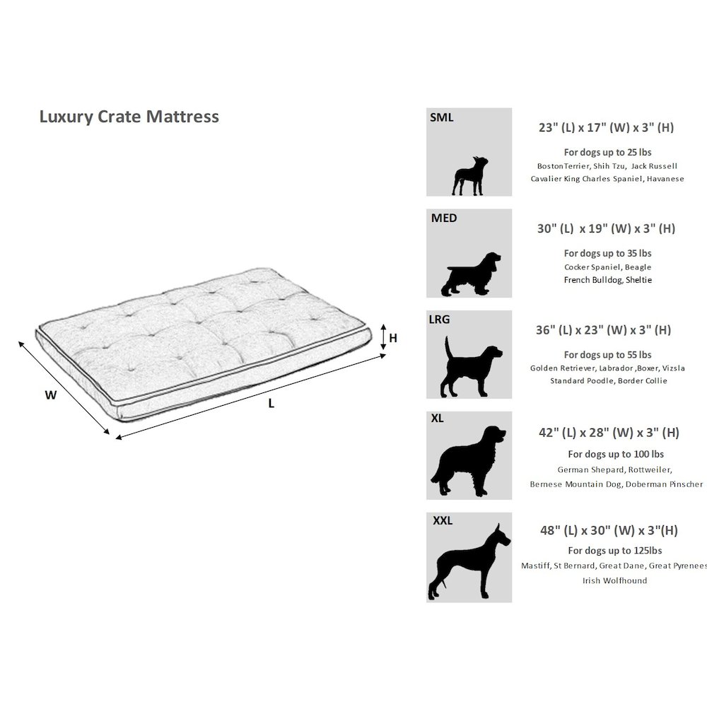 Luxury Crate Mattress For Dogs in Cherry Bones  Fabric Finish Size - SML. Picture 4