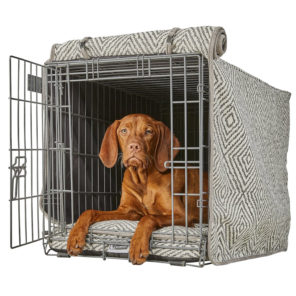 Crate Cover Bed For Dogs in Chocolate Bones  Fabric Finish Size - XL. Picture 2