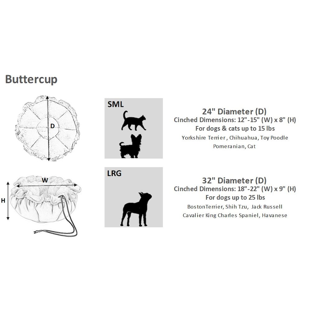Buttercup Bed For Dogs in Blush Fabric Finish Size - SML (24"). Picture 5