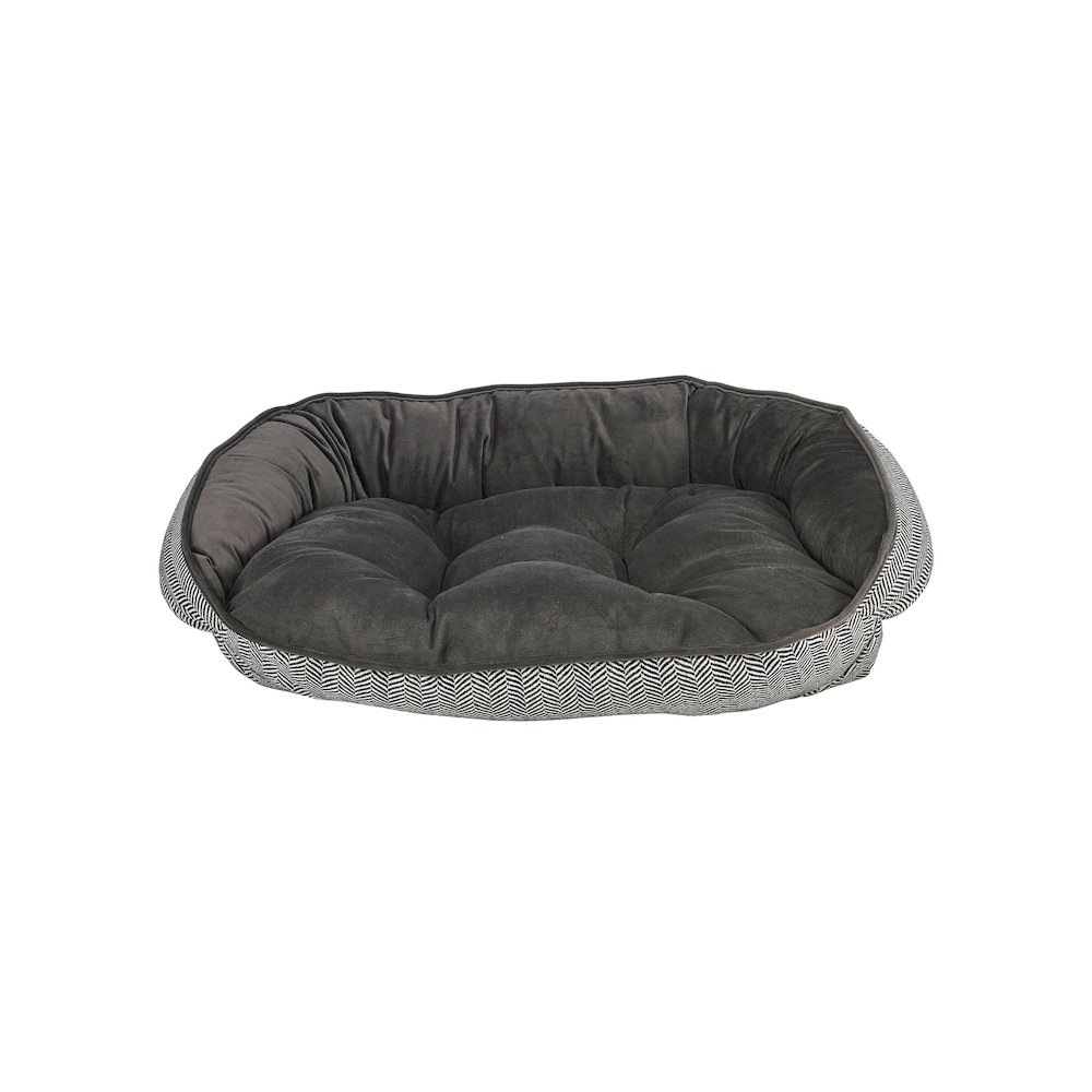 Crescent Bed For Dogs in Herringbone Fabric Finish Size - MED. Picture 1