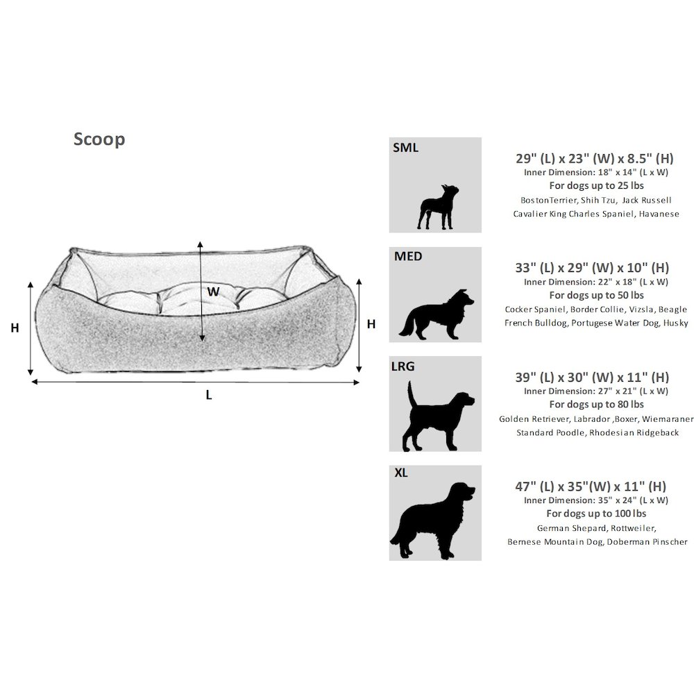 Scoop Bed For Dogs in Mayan Fabric Finish Size - SML. Picture 10