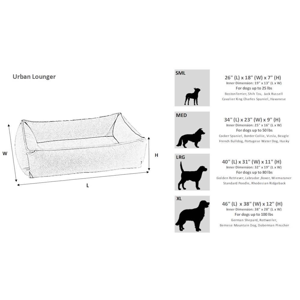 Urban Lounger Bed For Dogs in Ash Fabric Finish Size - SML. Picture 8