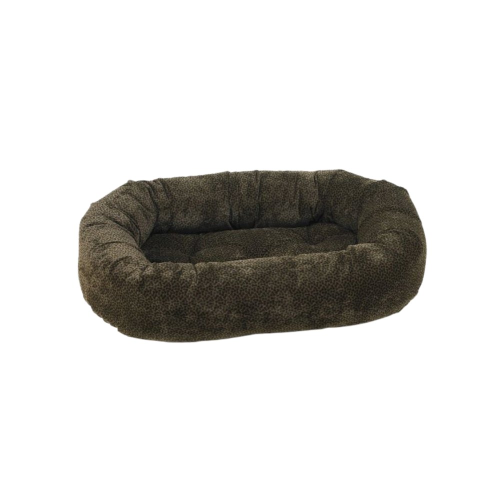 Donut Bed For Dogs in Chocolate Bones Fabric Finish Size - MED. Picture 1