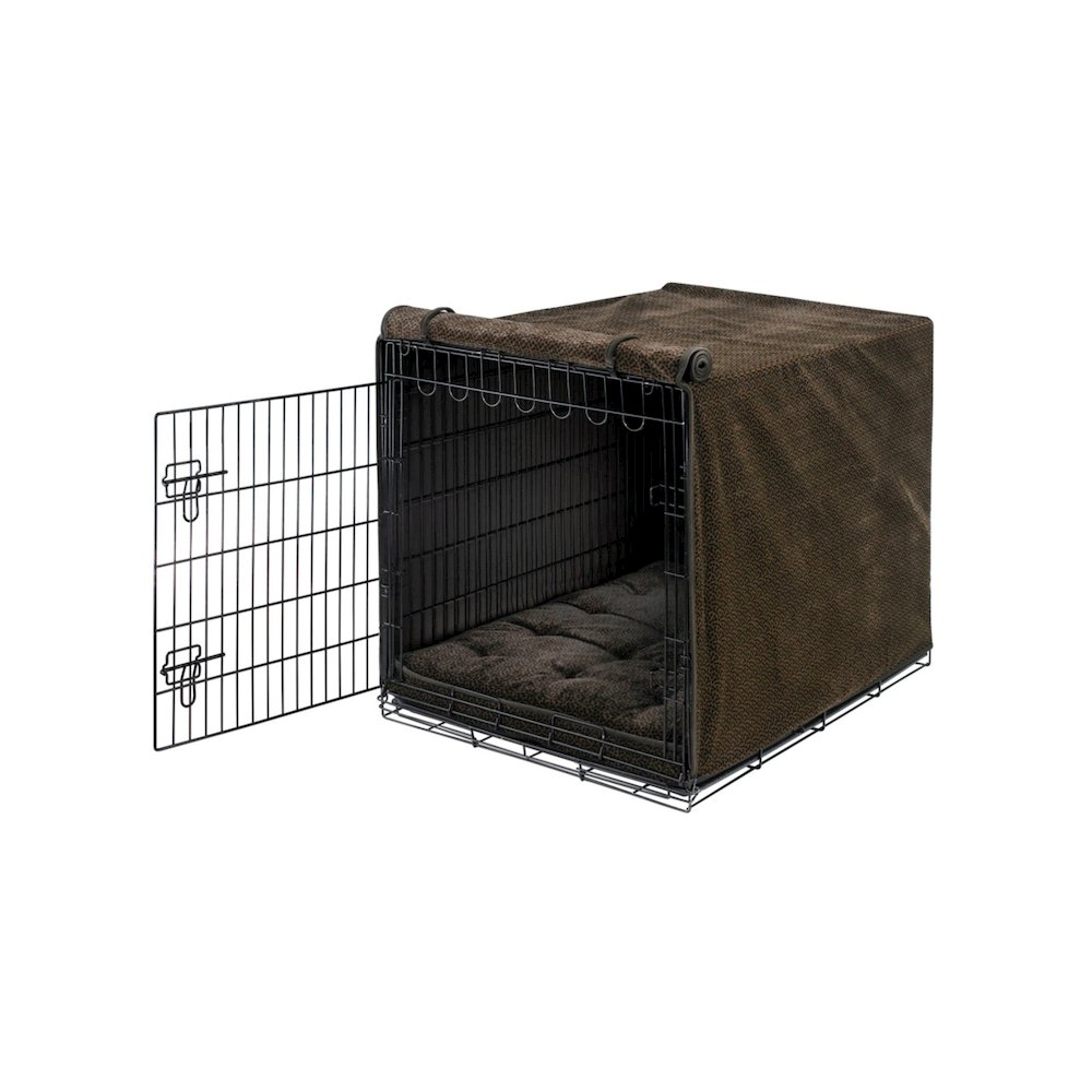 Crate Cover Bed For Dogs in Chocolate Bones  Fabric Finish Size - XL. Picture 1
