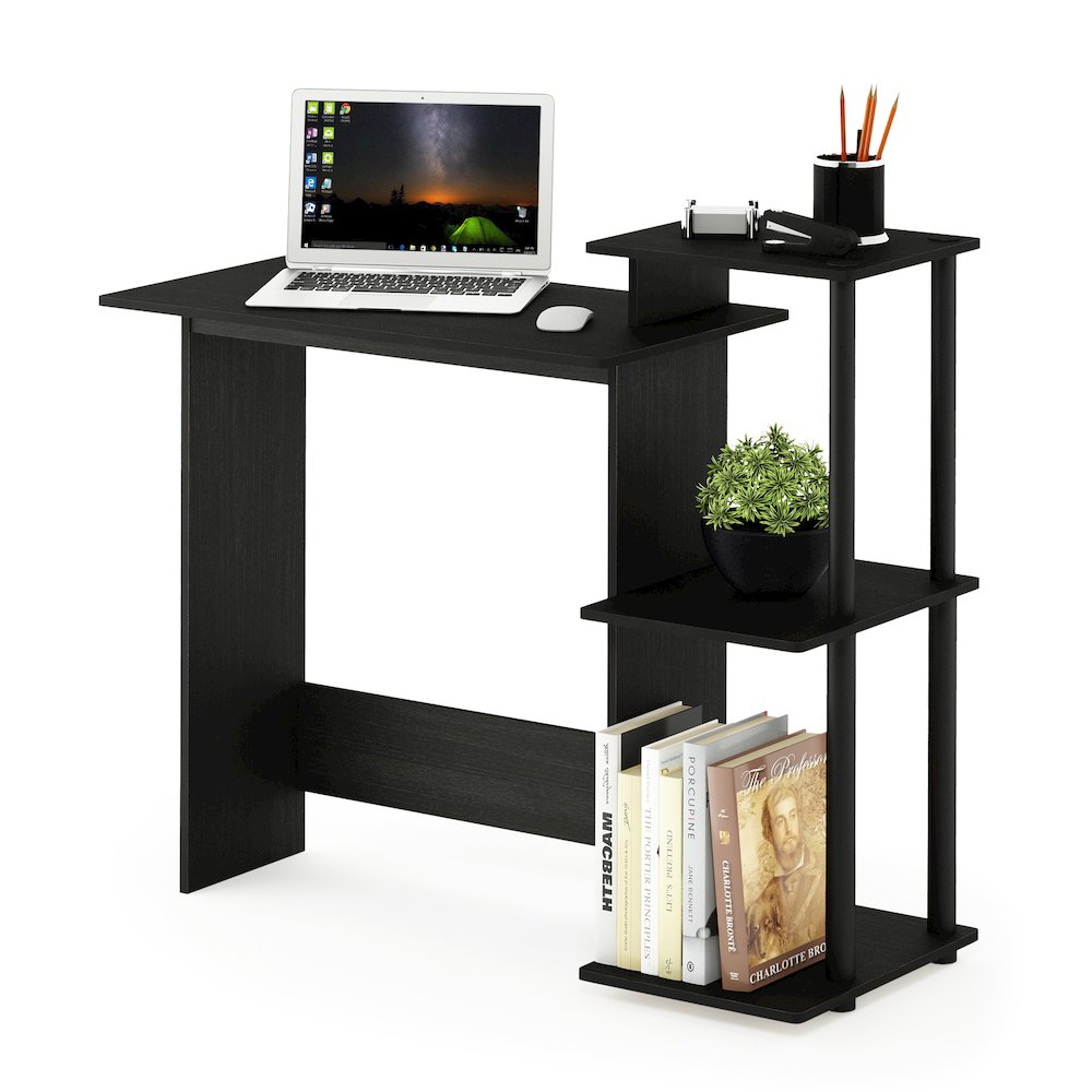 Efficient Home Laptop Notebook Computer Desk, Americano/Black. Picture 3