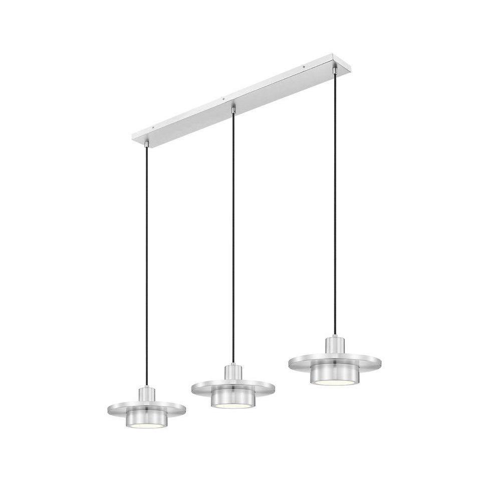 Z-Lite 3 Light Linear Chandelier, Brushed Nickel. Picture 5