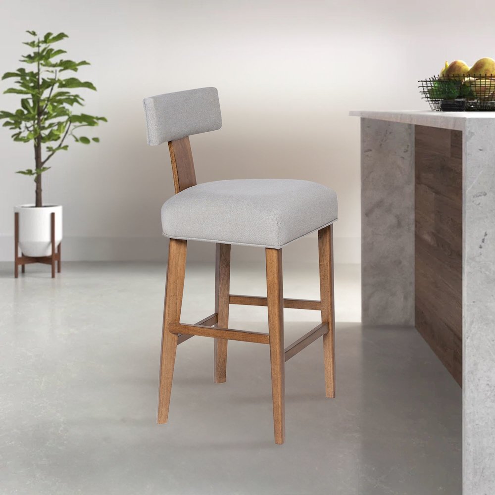 Thalia T-Back Bar Stool with Fully Upholstered Cushion. Picture 3