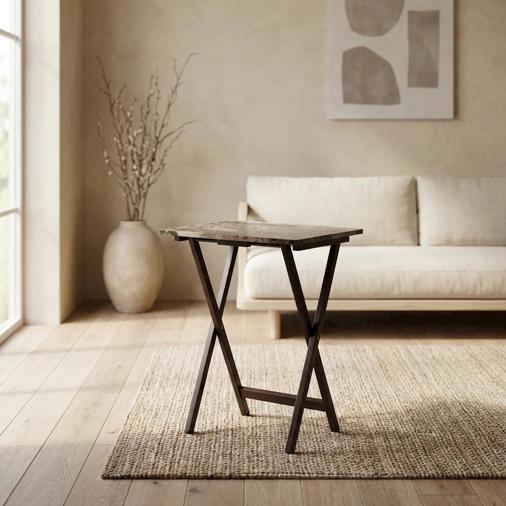 Brown, Tray Table, Removable Tray Top, Quality Build. Picture 3